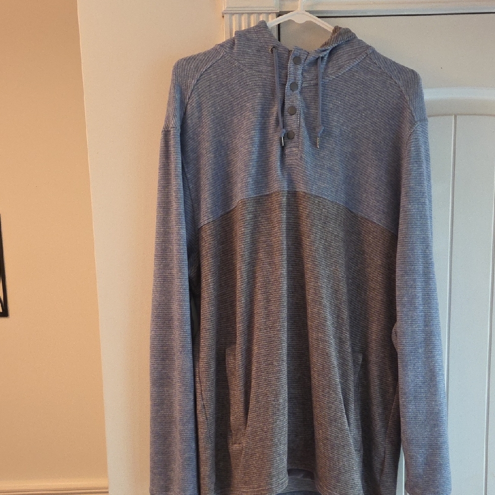 Men's Flag And Anthem light Blue Hooded Shirt
